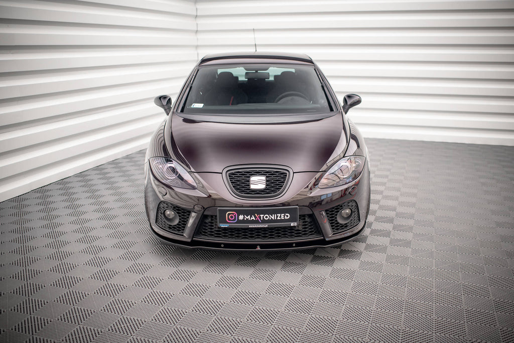Maxton Design Street+ Spoilerlippe Front Ansatz passend für SEAT LEON MK2 CUPRA FR (vor Facelift) schwarz Hochglanz