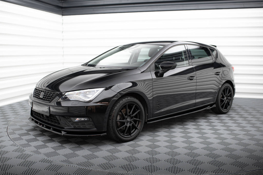 Maxton Design Street+ Seitenschweller Leisten passend für V.4 Seat Leon Cupra / FR Mk3 FL schwarz Hochglanz