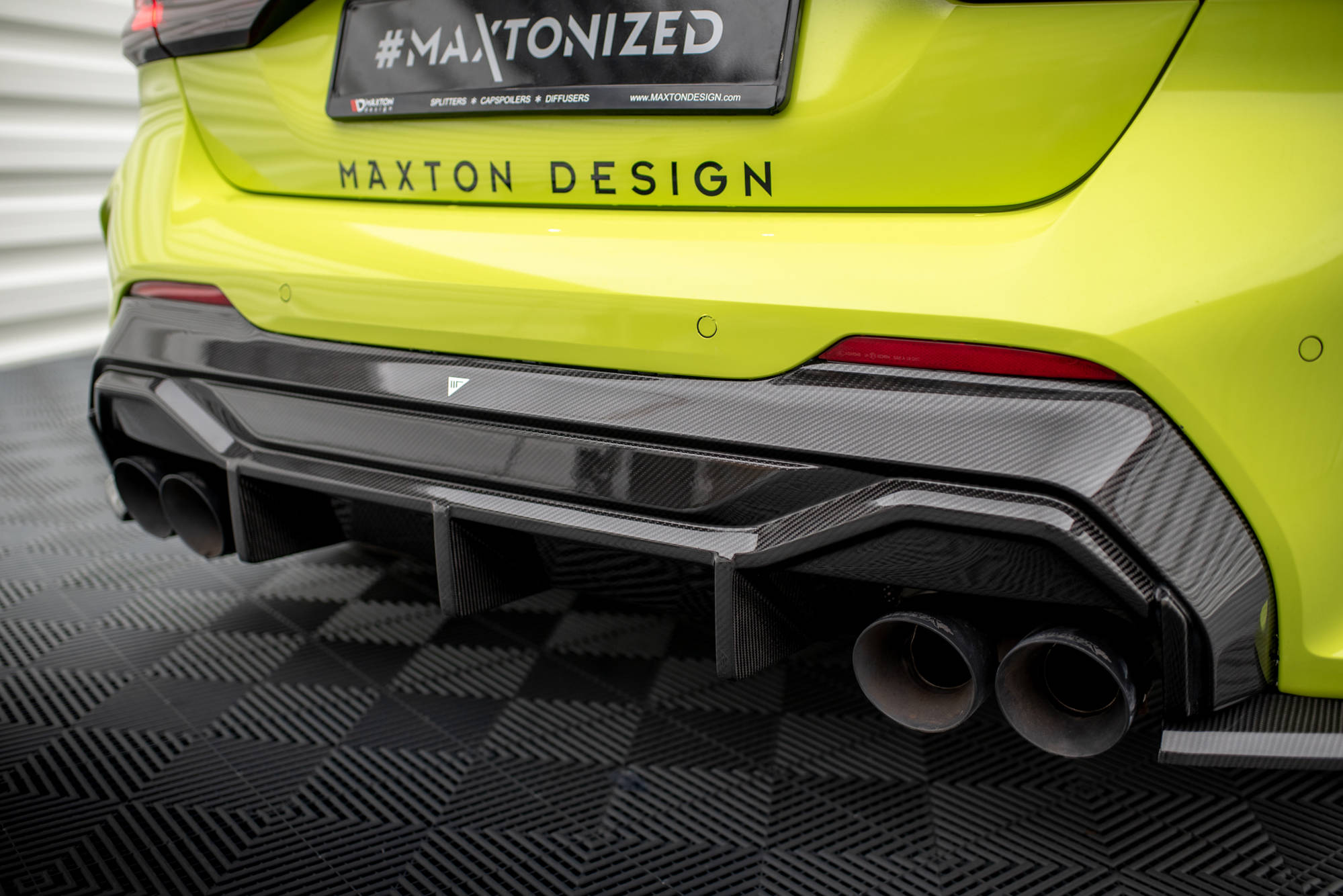 Maxton Design Prepreg Carbon Fiber Diffusor Heck Ansatz V.1 passend für BMW 1er F40 M-Paket/ M135i