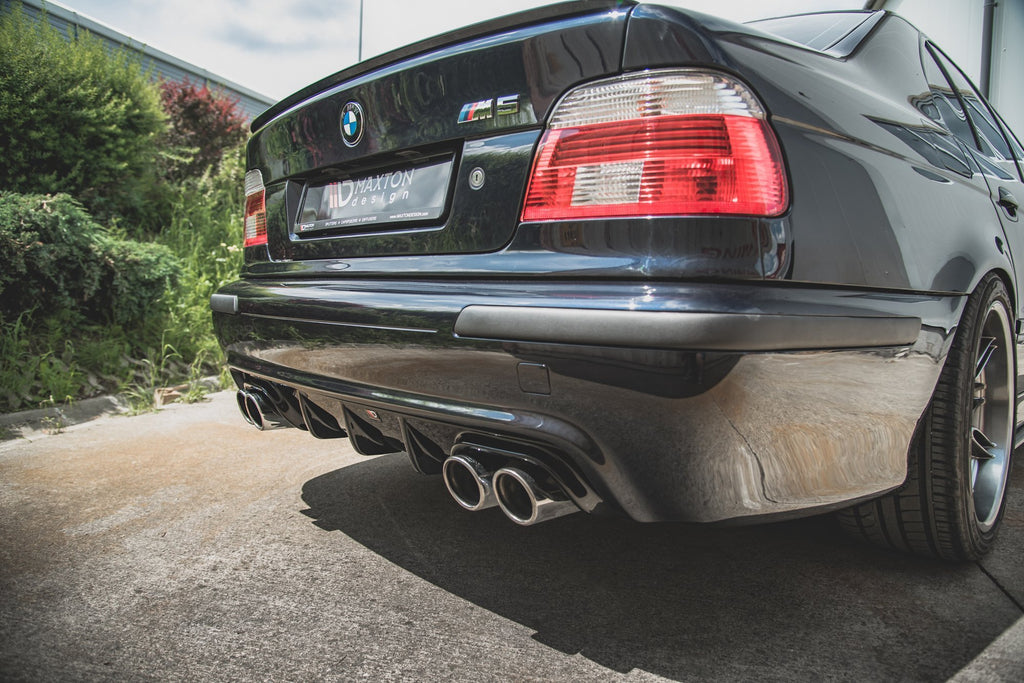 Maxton Design Diffusor Heck Ansatz passend für BMW M5 / 5 M-Paket E39 schwarz Hochglanz