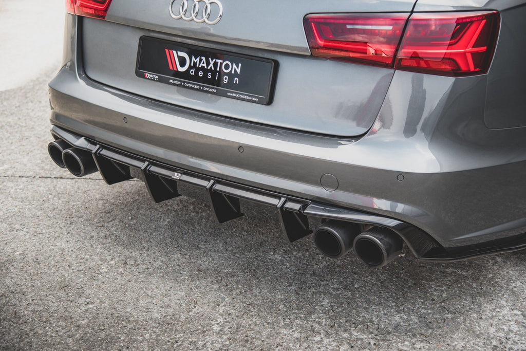 Maxton Design Diffusor Heck Ansatz V.1 passend für Audi S6 C7 Facelift schwarz Hochglanz