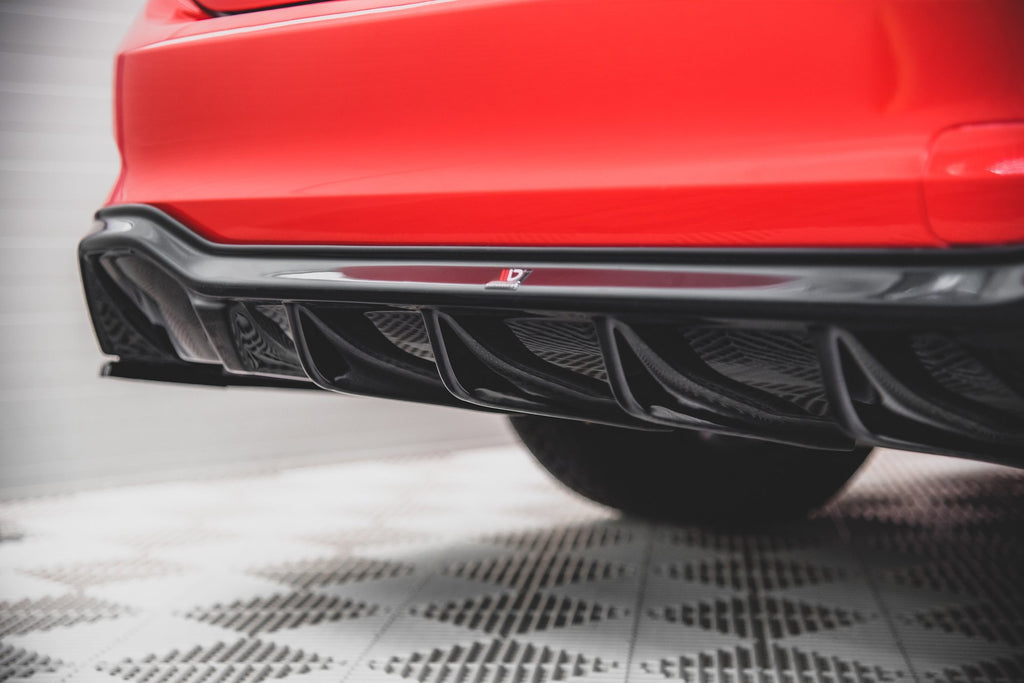 Maxton Design Diffusor Heck Ansatz passend für Ford Focus ST-Line Kombi Mk4 schwarz Hochglanz