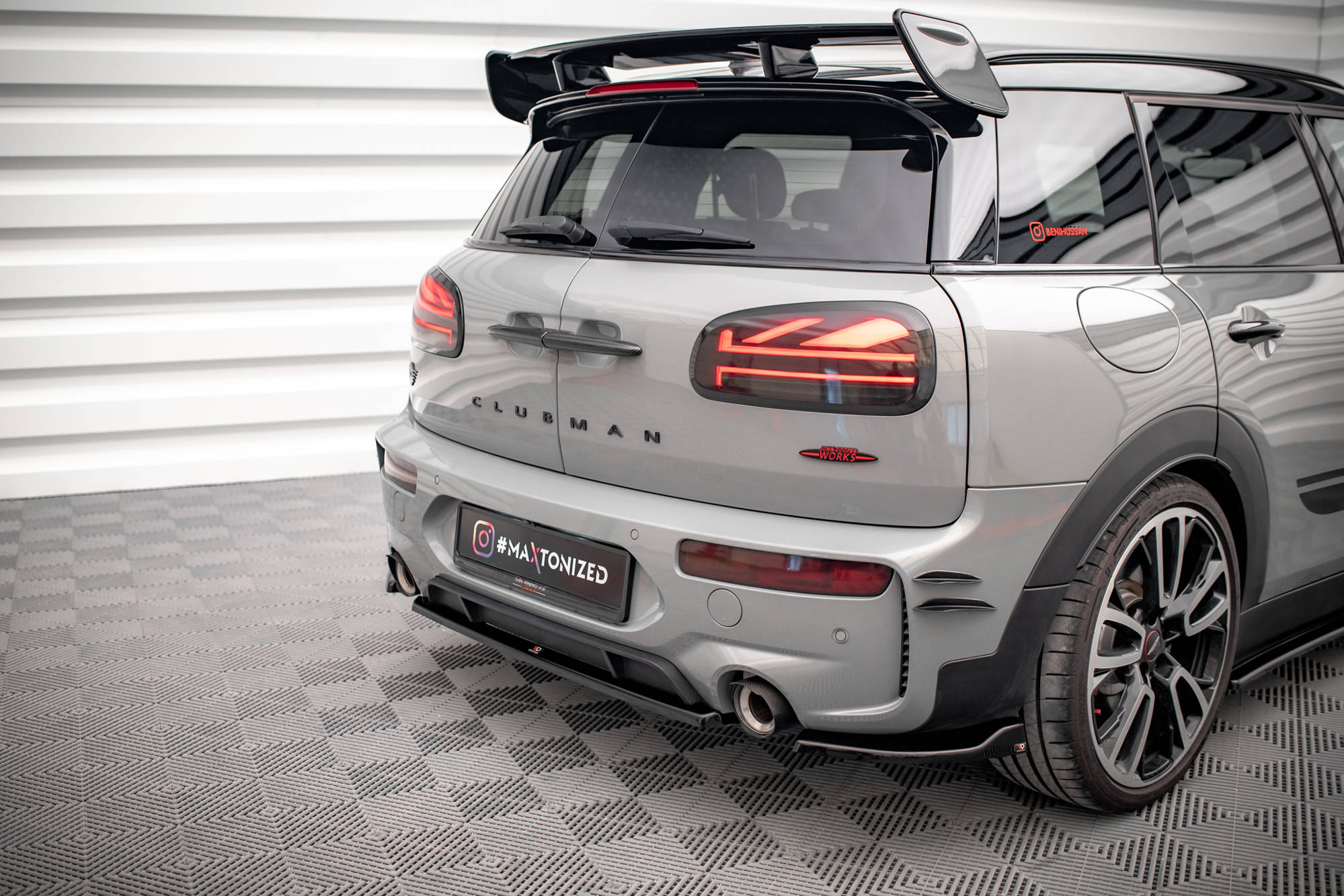 Maxton Design Heckansatz Mini Cooper Clubman John Cooper Works F54 Facelift schwarz Hochglanz für Mini Clubman F54 Facelift