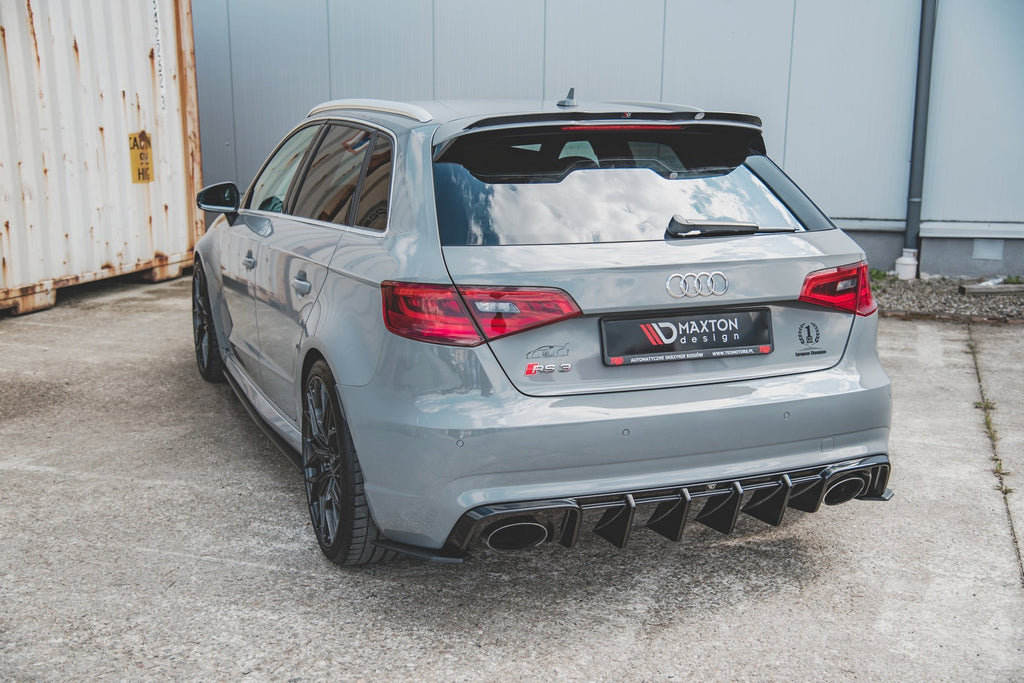 Maxton Design Diffusor Heck Ansatz passend für Audi RS3 8V Sportback schwarz Hochglanz