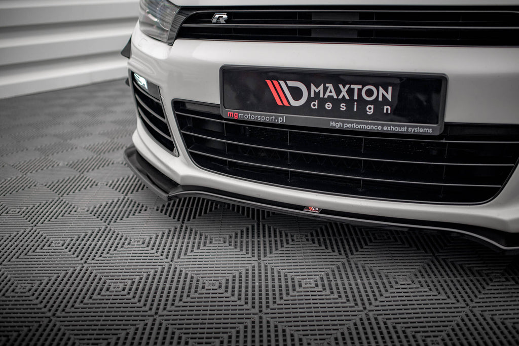 Maxton Design Street+ Spoilerlippe Front Ansatz V.4 passend für VW Scirocco R Mk3 schwarz Hochglanz