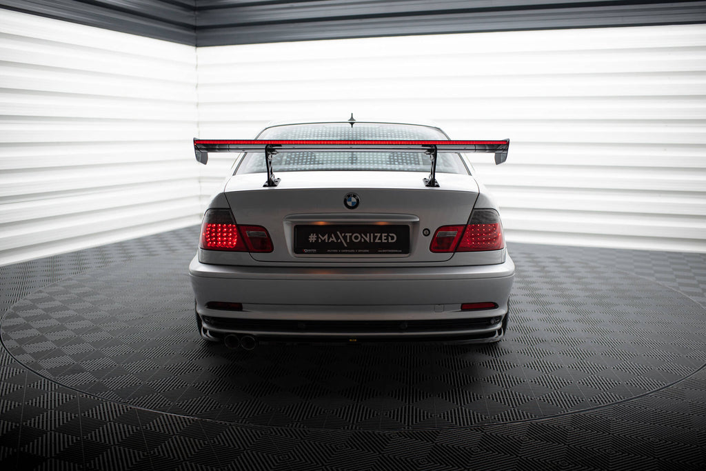 Maxton Design Carbon Spoiler With Internal Brackets Uprights + LED BMW 3er Coupe E46 für BMW 3er E46