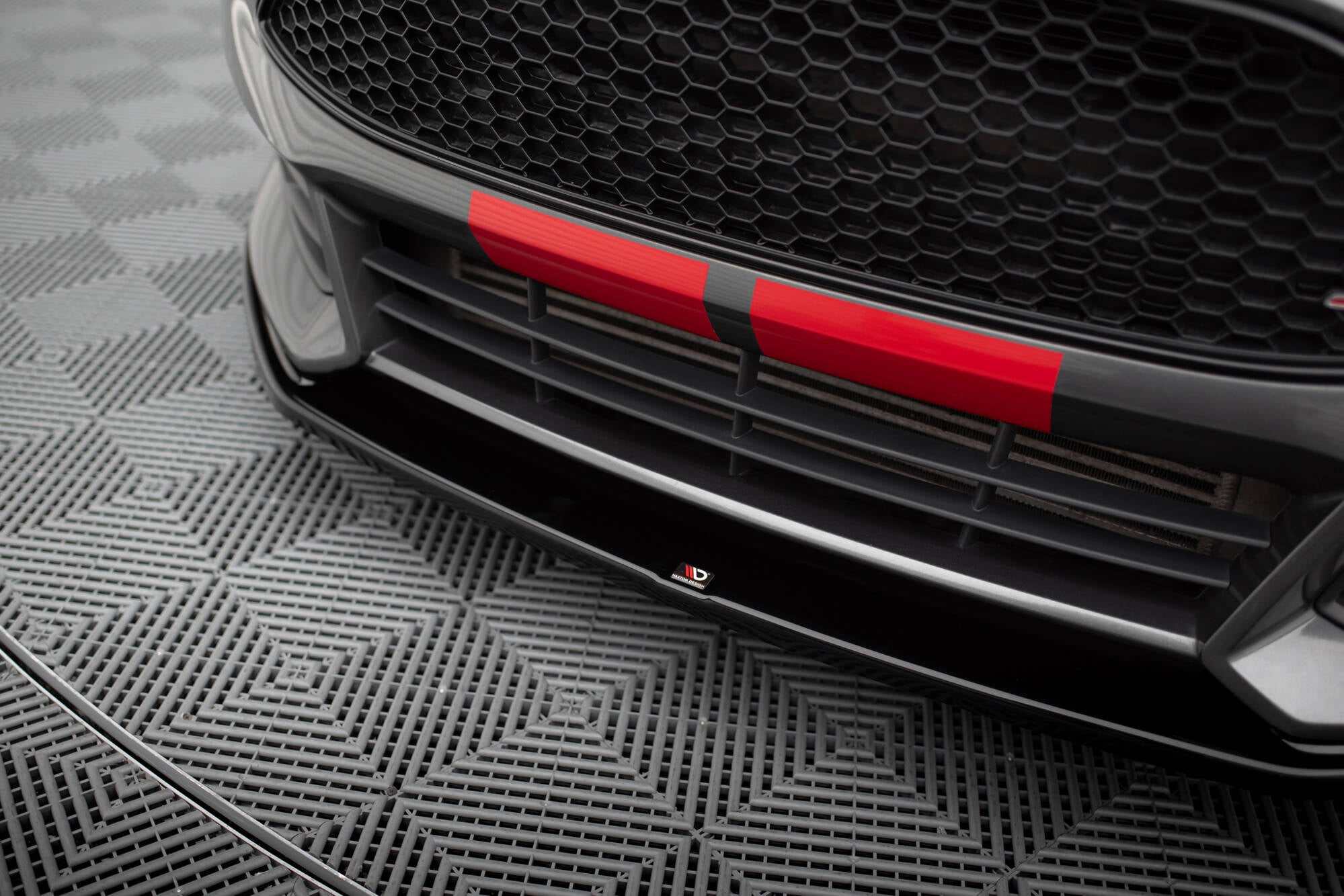 Maxton Design Street+ Spoilerlippe Front Ansatz V.2 passend für Ford Focus ST Mk3 Facelift schwarz Hochglanz