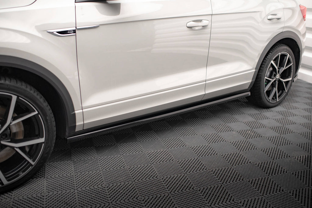 Maxton Design Street+ Seitenschweller Leisten passend für VW T-Roc R / R-Line Mk1 schwarz Hochglanz