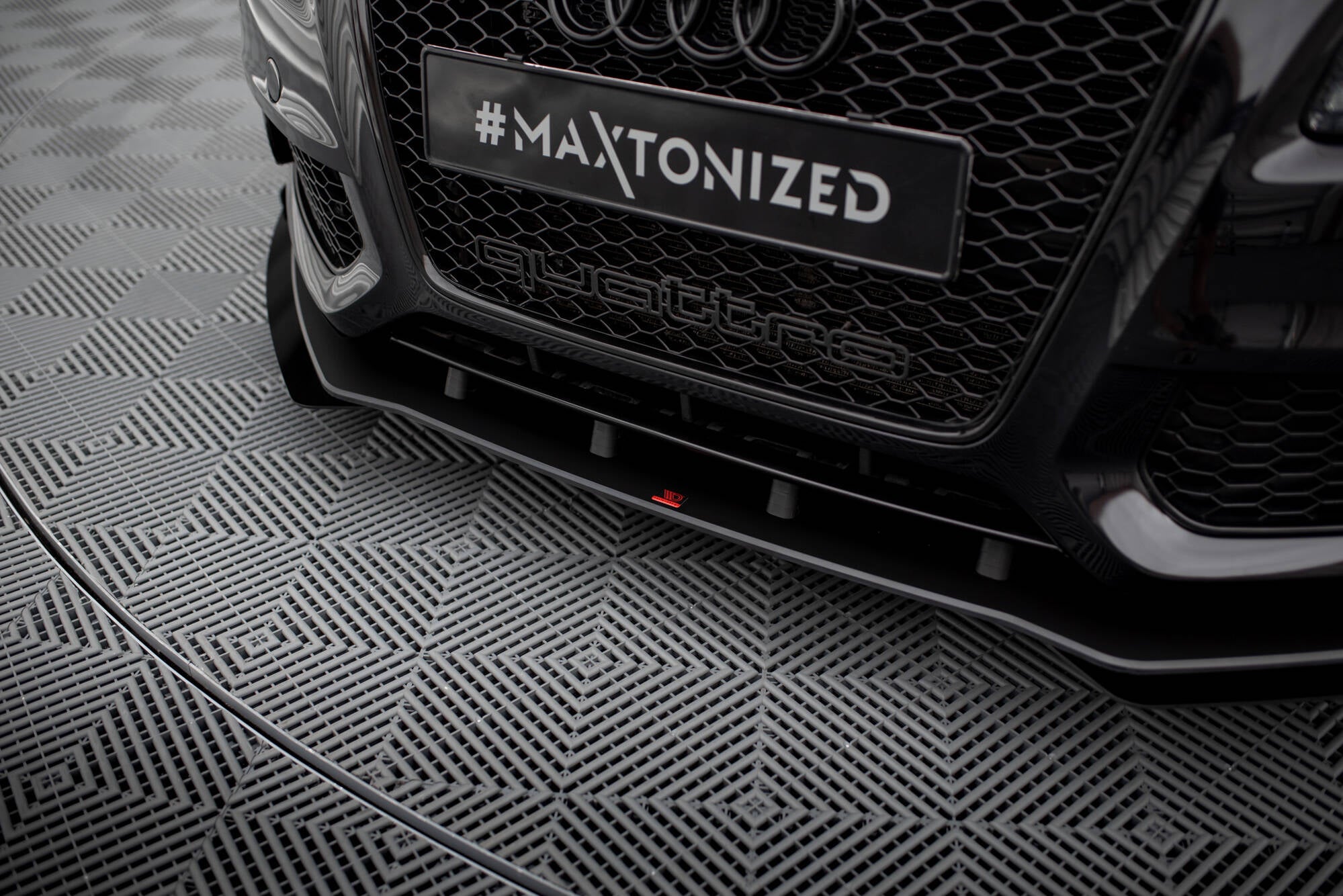 Maxton Design Street Pro Street+ Spoilerlippe Front Ansatz + Flaps passend für Audi S5 / A5 S-Line 8T schwarz Hochglanz