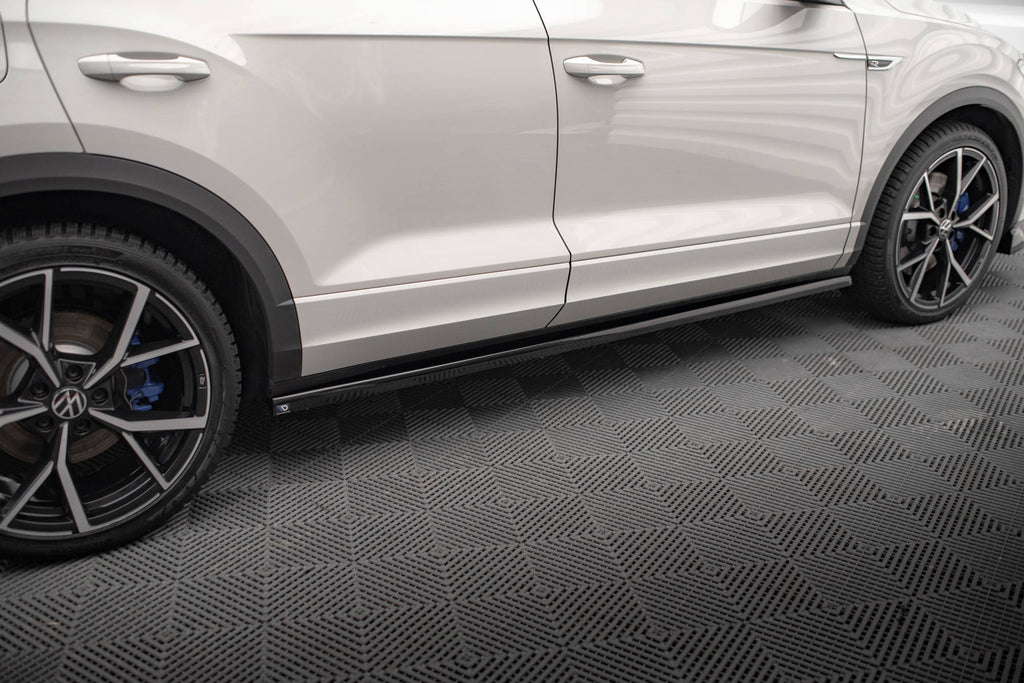 Maxton Design Street+ Seitenschweller Leisten passend für VW T-Roc R / R-Line Mk1 schwarz Hochglanz
