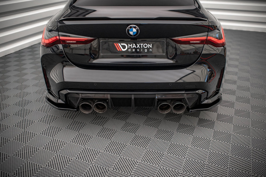 Maxton Design Heck Ansatz Flaps Diffusor V.1 passend für BMW M4 G82 / G82 Facelift schwarz Hochglanz
