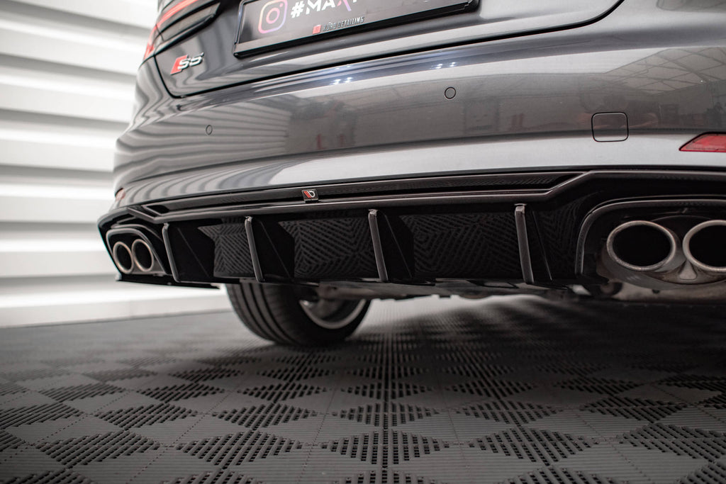 Maxton Design Diffusor Heck Ansatz passend für Audi S5 F5 Coupe / Sportback schwarz Hochglanz