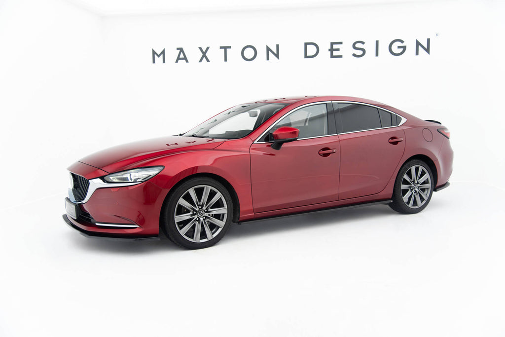 Maxton Design Street+ Seitenschweller Leisten passend für Mazda 6 Limousine Mk3 Facelift schwarz Hochglanz