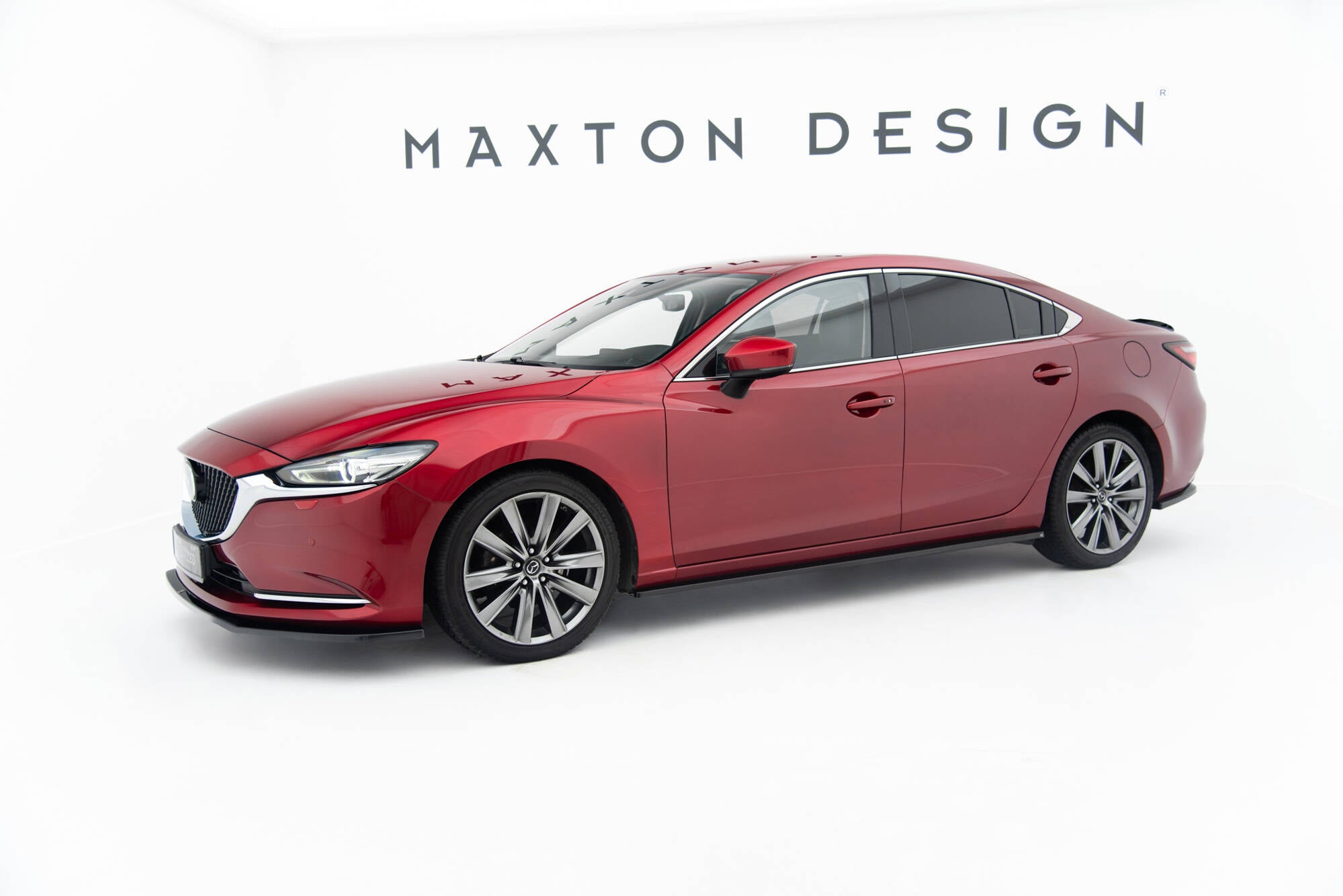 Maxton Design Street+ Seitenschweller Leisten passend für Mazda 6 Limousine Mk3 Facelift schwarz Hochglanz