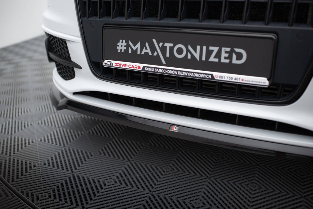 Maxton Design Street+ Spoilerlippe Front Ansatz V.2 passend für Audi Q3 S-line 8U schwarz Hochglanz