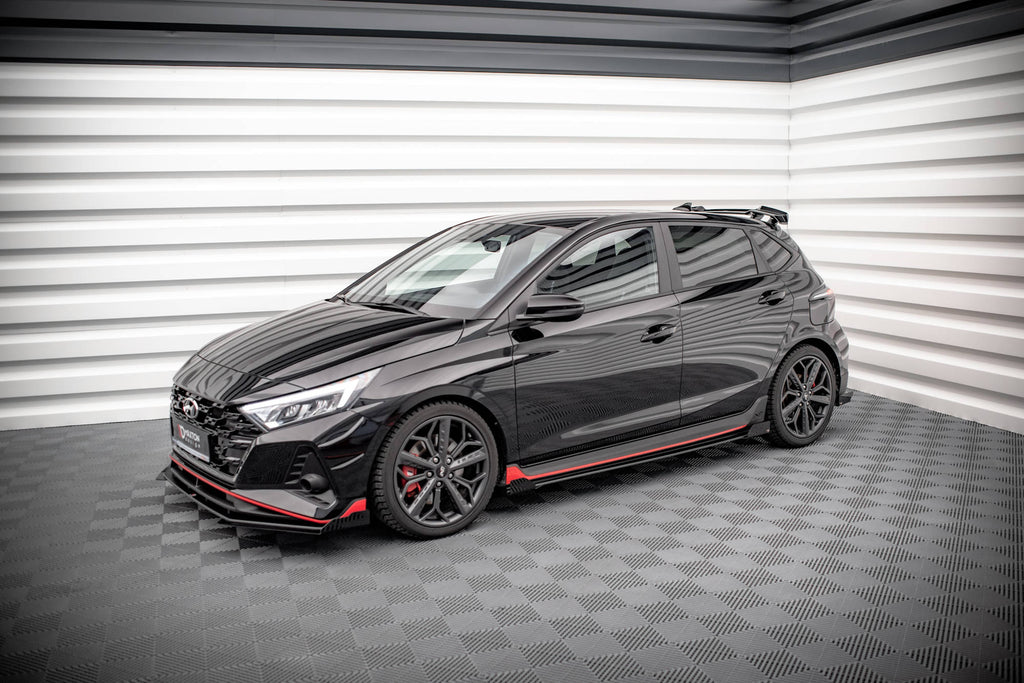 Maxton Design Street Pro Street+ Seitenschweller Leisten + Flaps passend für Hyundai I20 N Mk3 schwarz Hochglanz