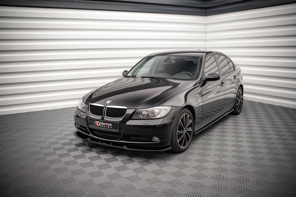 Maxton Design Street+ Spoilerlippe Front Ansatz V.1 passend für BMW 3er E90 schwarz Hochglanz