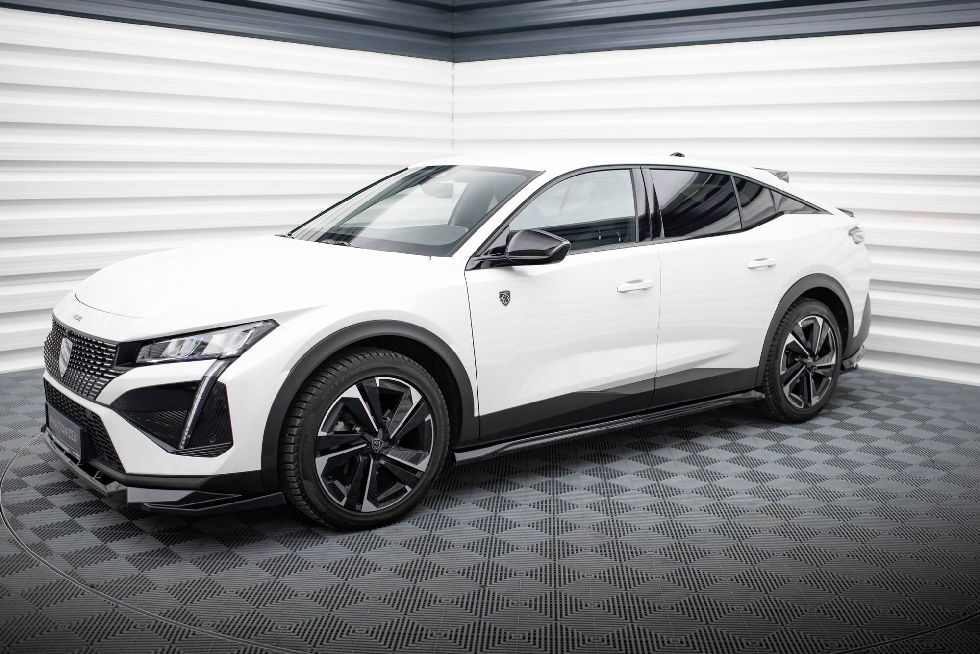 Maxton Design Street+ Seitenschweller Leisten passend für Peugeot 408 Mk1 schwarz Hochglanz