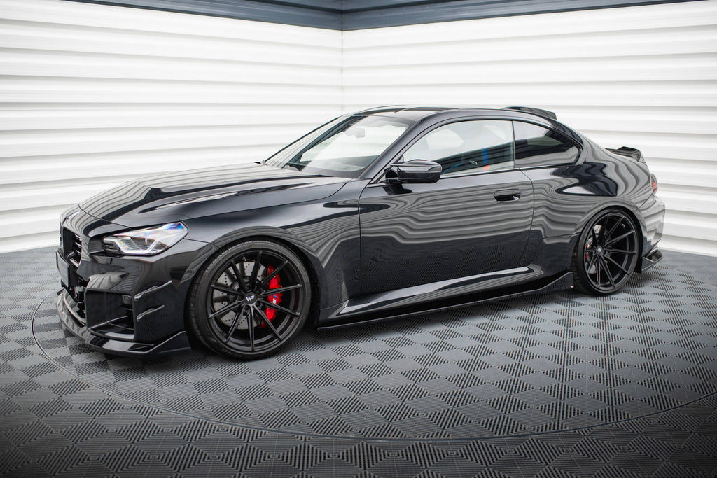 Maxton Design Street+ Seitenschweller Leisten passend für V.4 BMW M2 G87 schwarz Hochglanz