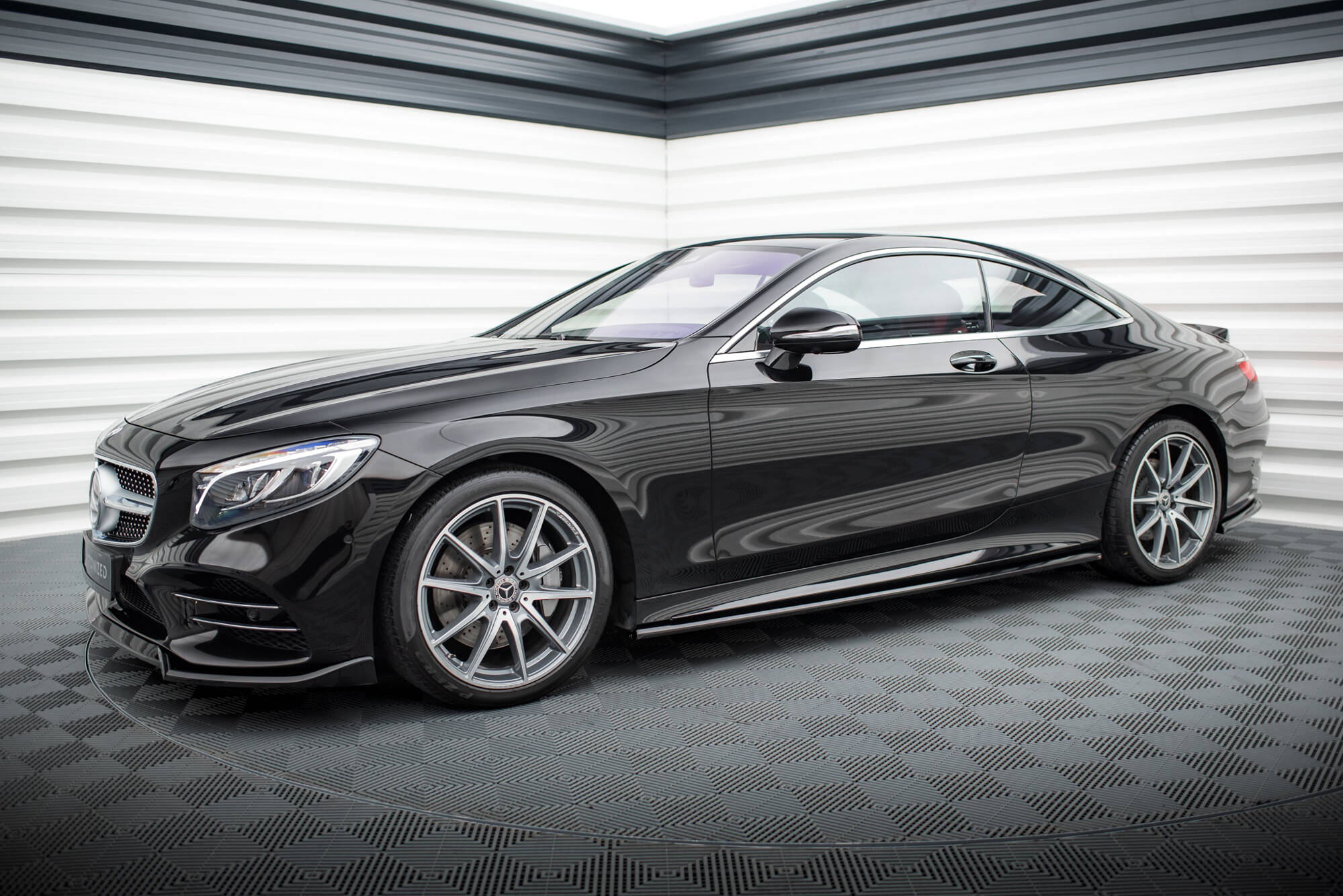 Maxton Design Street+ Seitenschweller Leisten passend für Mercedes-Benz S Coupe AMG-Line C217 Facelift schwarz Hochglanz