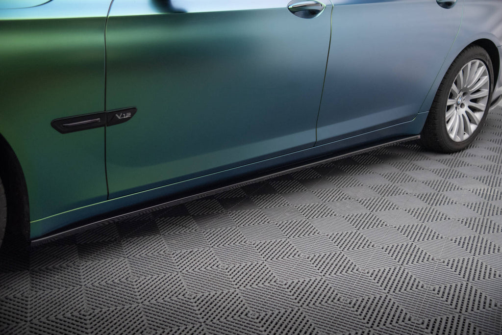 Maxton Design Street+ Seitenschweller Leisten passend für BMW 7 Long F02 schwarz Hochglanz
