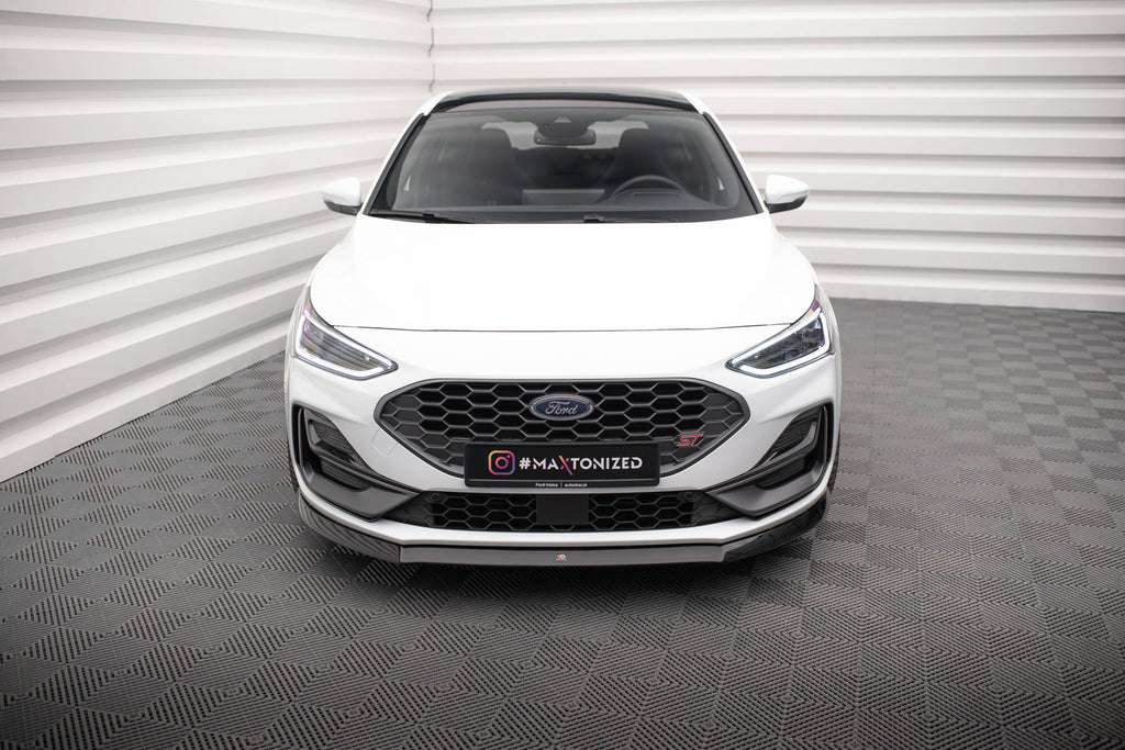 Maxton Design Street+ Spoilerlippe Front Ansatz V.8 passend für Ford Focus ST / ST-Line Mk4 Facelift schwarz Hochglanz