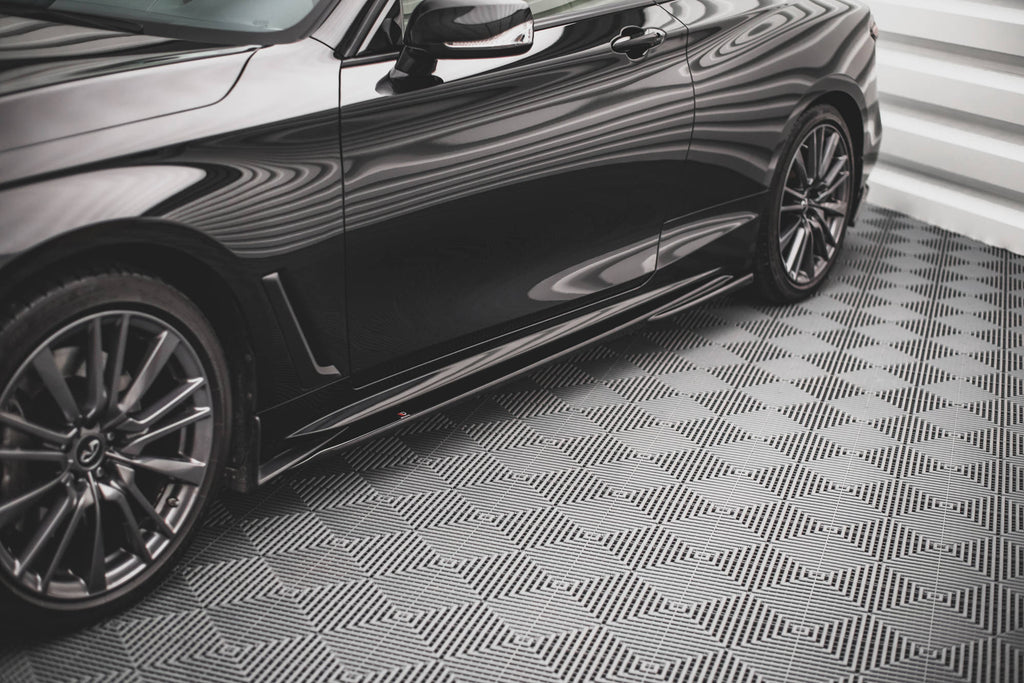 Maxton Design Street+ Seitenschweller Leisten passend für Infiniti Q60 S Mk2 schwarz Hochglanz