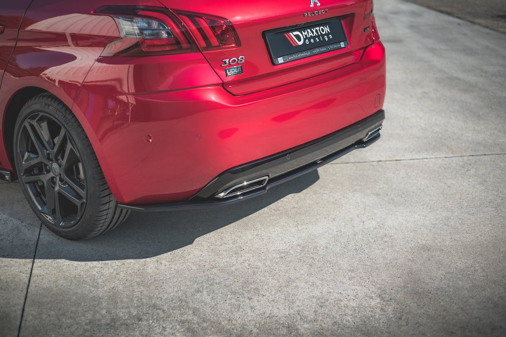 Maxton Design Heckansatz Peugeot 308 GT Mk2 Facelift schwarz Hochglanz für Peugeot 308 Mk2 FL