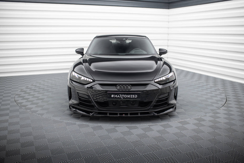 Maxton Design Street+ Spoilerlippe Front Ansatz V.1 passend für Audi e-Tron GT / RS GT Mk1 schwarz Hochglanz
