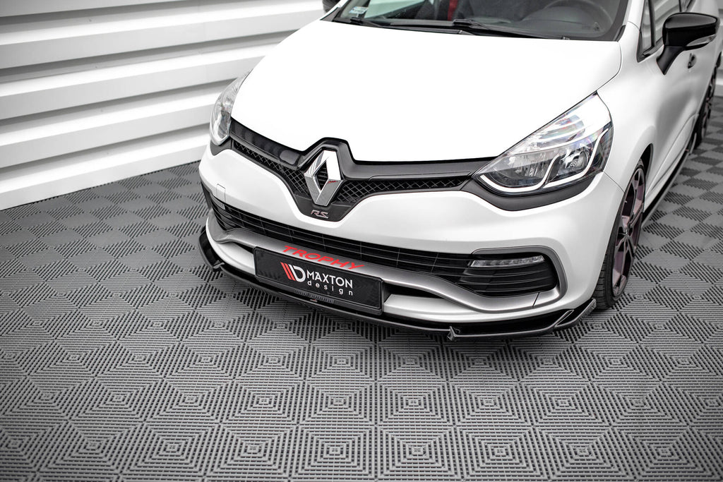 Maxton Design Street+ Spoilerlippe Front Ansatz V.2 passend für Renault Clio RS Mk4 schwarz Hochglanz