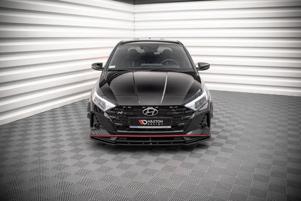 Maxton Design Street+ Spoilerlippe Front Ansatz V.1 passend für Hyundai I20 N Mk3 schwarz Hochglanz