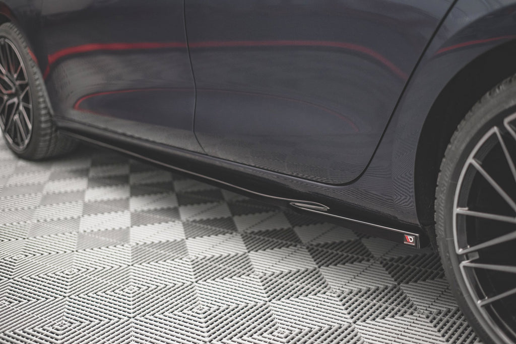 Maxton Design Street+ Seitenschweller Leisten passend für V.1 passend für Seat Leon FR ST / Hatchback Mk4 / Cupra Leon ST / Hatchback Mk1 / Mk1 Facelift schwarz Hochglanz
