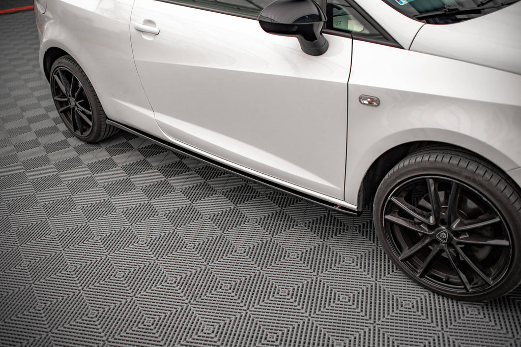 Maxton Design Street+ Seitenschweller Leisten passend für Seat Ibiza FR SC Mk4 Facelift schwarz Hochglanz