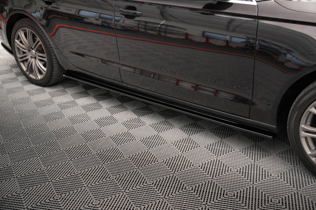 Maxton Design Street+ Seitenschweller Leisten passend für V.1 passend für Audi A6 C7 schwarz Hochglanz