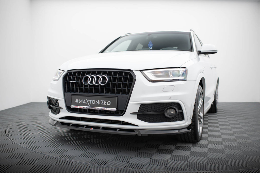 Maxton Design Street+ Spoilerlippe Front Ansatz V.1 passend für Audi Q3 S-line 8U schwarz Hochglanz