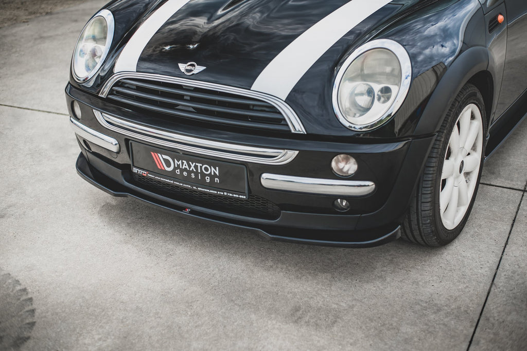 Maxton Design Street+ Spoilerlippe Front Ansatz passend für Mini Cooper / One R50 schwarz Hochglanz