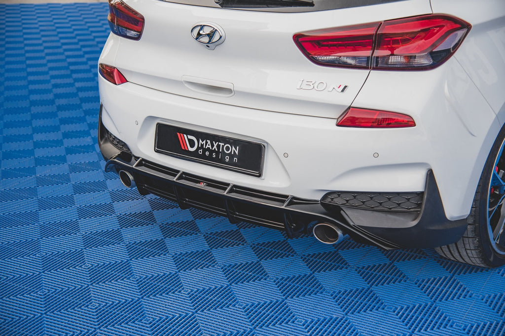 Maxton Design Diffusor Heck Ansatz V.3 passend für Hyundai I30 N Mk3 Hatchback schwarz Hochglanz