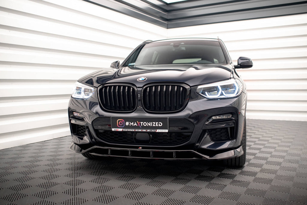 Maxton Design Street+ Spoilerlippe Front Ansatz V.2 passend für BMW X3 M40d / M40i / M-Paket G01 schwarz Hochglanz