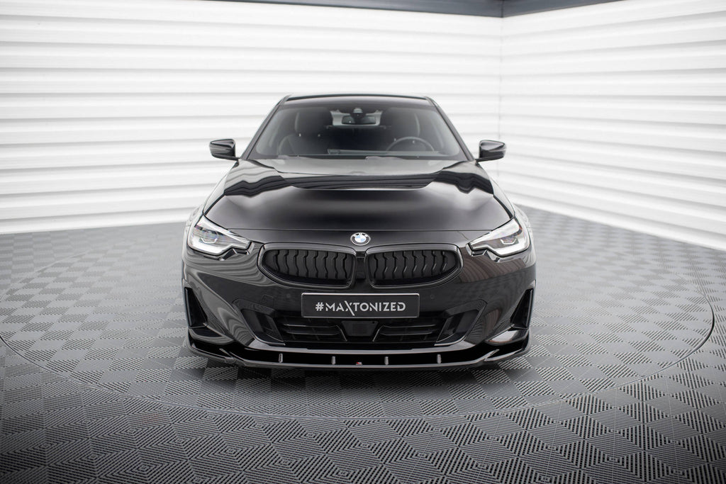 Maxton Design Street+ Spoilerlippe Front Ansatz V.3 passend für BMW 2 Coupe G42 schwarz Hochglanz