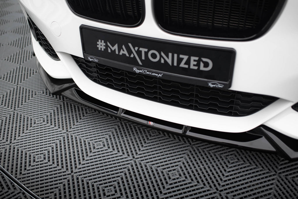 Maxton Design Street+ Spoilerlippe Front Ansatz V.5 + Flaps passend für BMW 1er M-Paket / M140i F20 Facelift