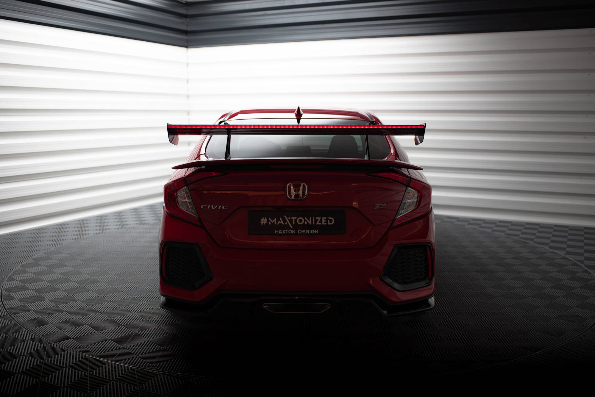 Maxton Design Carbon Spoiler With Upper Swan Mounting + LED Honda Civic SI Mk10 für Honda Civic Mk10