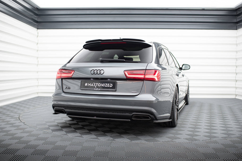Maxton Design Heck Ansatz Flaps Diffusor V.1 passend für Audi A6 / A6 C7 S-line/ S6 C7 Facelift schwarz Hochglanz