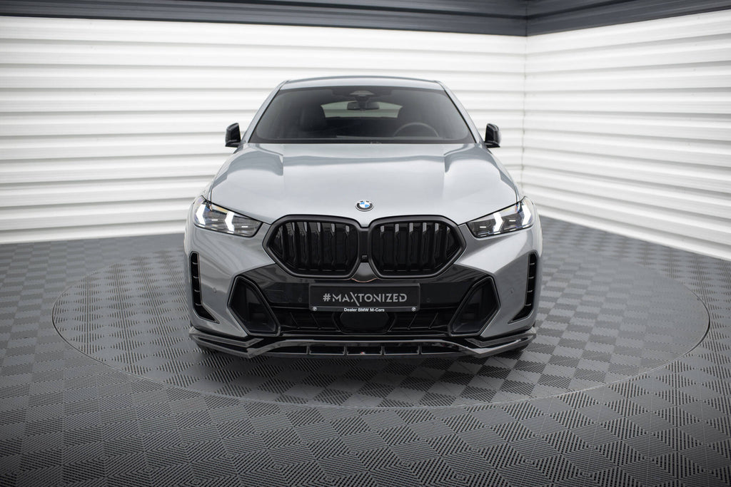 Maxton Design Street+ Spoilerlippe Front Ansatz V.1 passend für BMW X6 M-Paket G06 Facelift schwarz Hochglanz