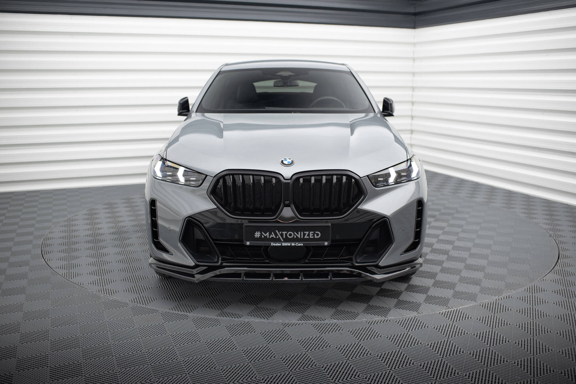 Maxton Design Street+ Spoilerlippe Front Ansatz V.1 passend für BMW X6 M-Paket G06 Facelift schwarz Hochglanz