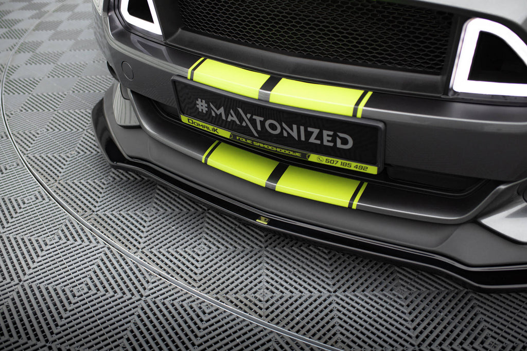 Maxton Design Street+ Spoilerlippe Front Ansatz passend für Ford Mustang GT Mk6 schwarz Hochglanz