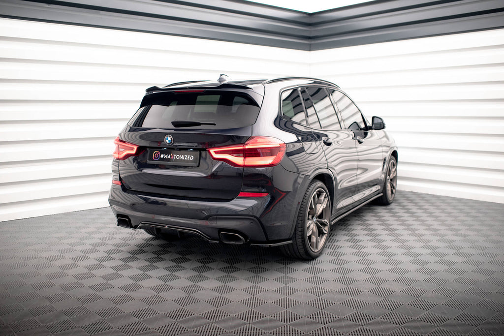Maxton Design Heck Ansatz Flaps Diffusor passend für BMW X3 M40i / M40d G01 schwarz Hochglanz