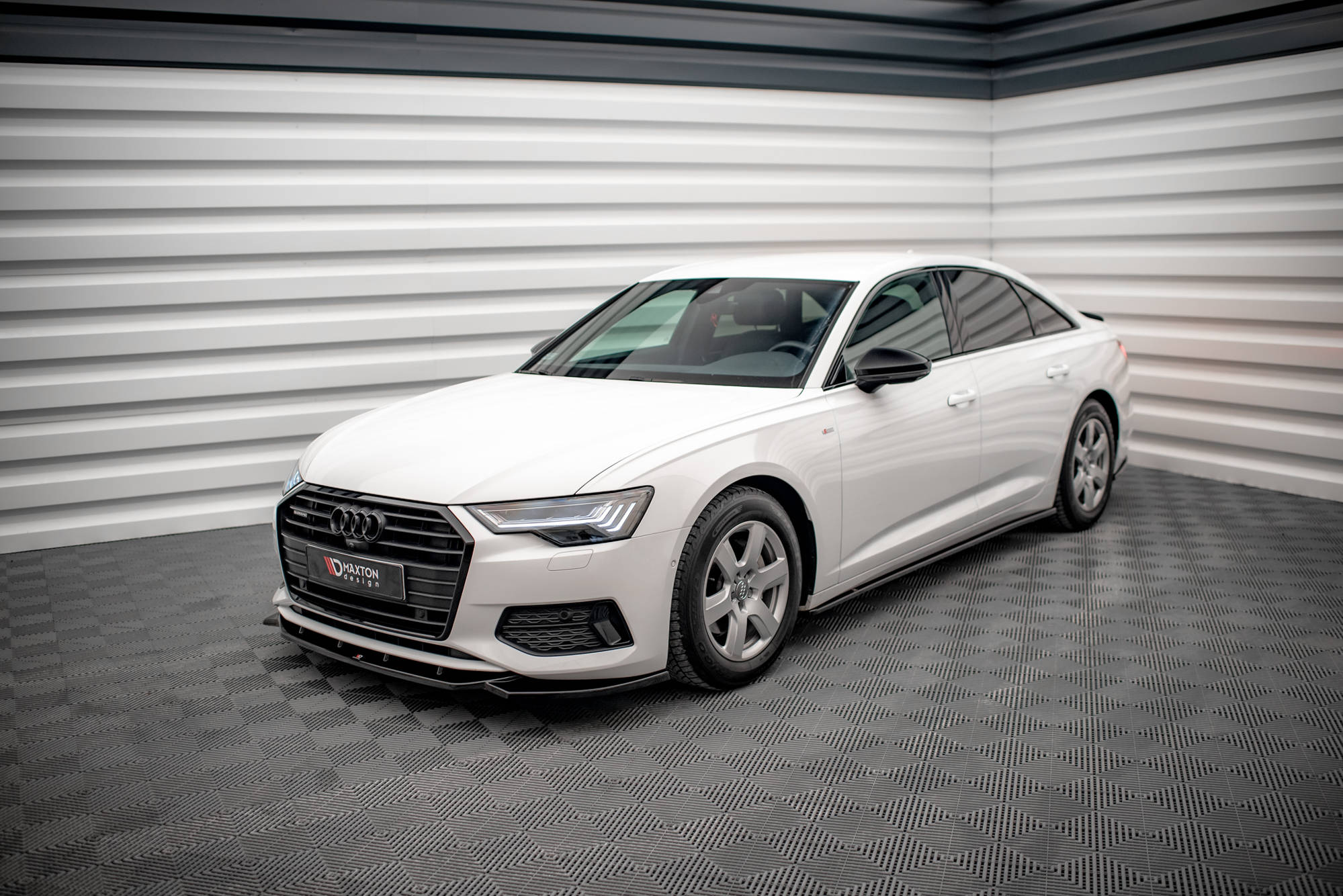 Maxton Design Street+ Seitenschweller Leisten passend für Audi A6 C8 schwarz Hochglanz