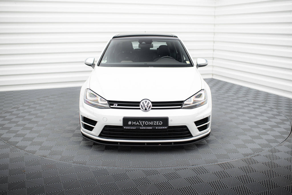 Maxton Design Street+ Spoilerlippe Front Ansatz V.1 passend für VW Golf R / R-Line Mk7 schwarz Hochglanz