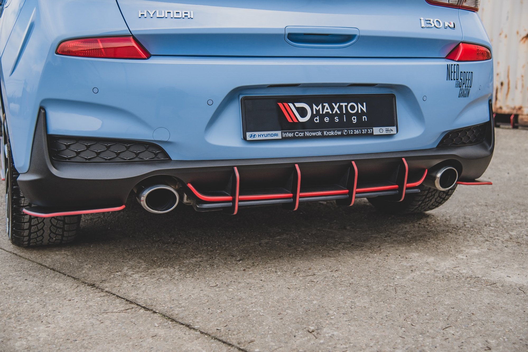Maxton Design Robuste Racing Heckschürze V.1 passend für Hyundai I30 N Mk3 Hatchback