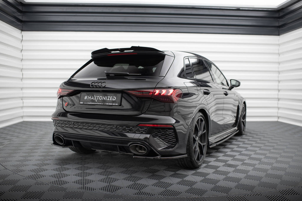 Maxton Design Heck Ansatz Flaps Diffusor V.1 passend für Audi RS3 Sportback 8Y schwarz Hochglanz